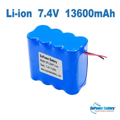 SuPower 7.2V 7.4V 8.4v 8x 18650 13600mAh 2S4P Lithium ion Li-ion Rechargeable Battery Pack 5A Discharge