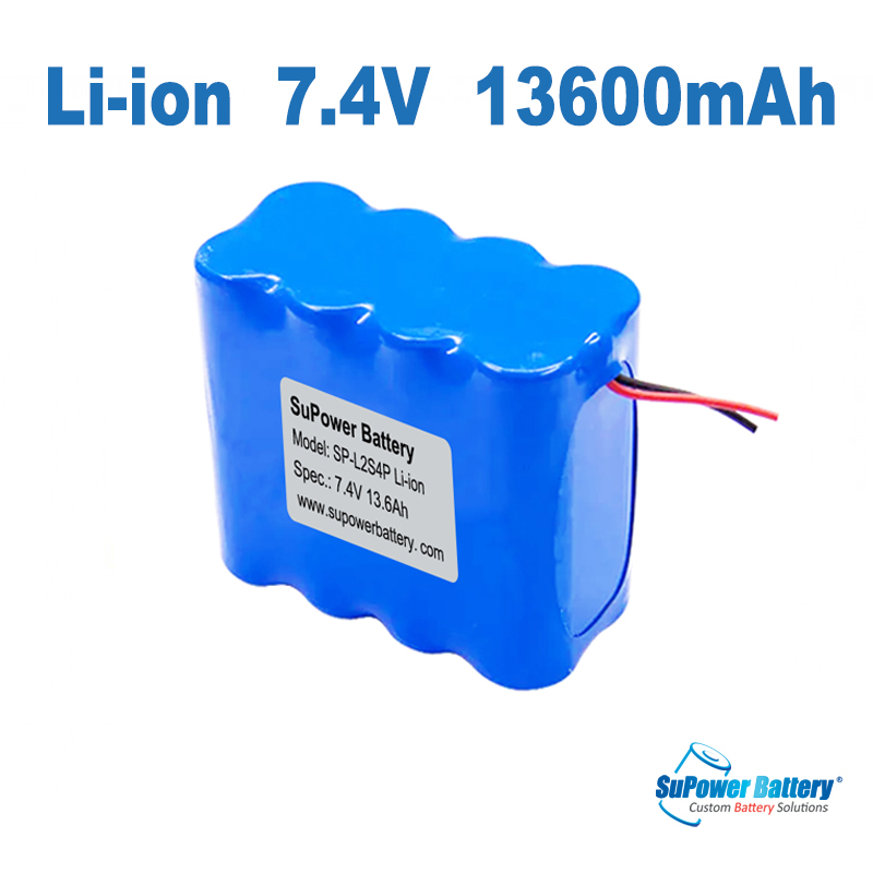SuPower 7.2V 7.4V 8.4v 8x 18650 13600mAh 2S4P Lithium ion Li-ion Rechargeable Battery Pack 5A Discharge