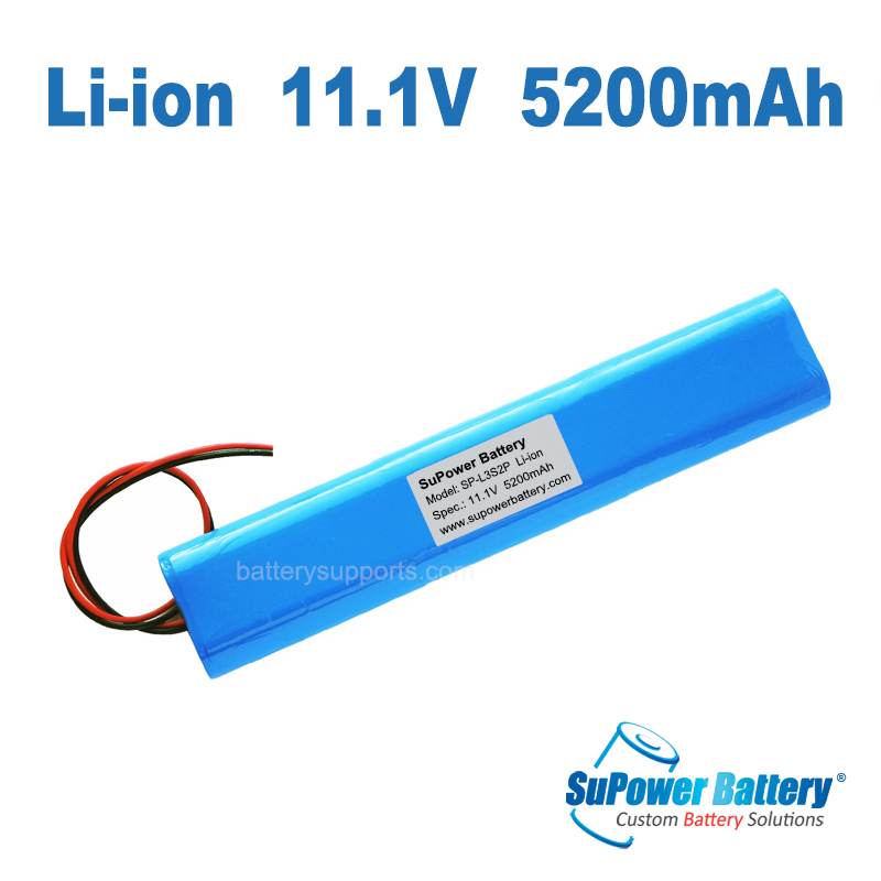 SuPower 10.8V 11.1V 12V 12.6V 5200mAh 3S2P Lithium ion 18650 Li-ion battery pack