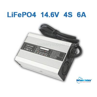12V 14.6V 6A LiFePo4 Battery Charger 4S 4x 3.2V LiFe LFP Charger