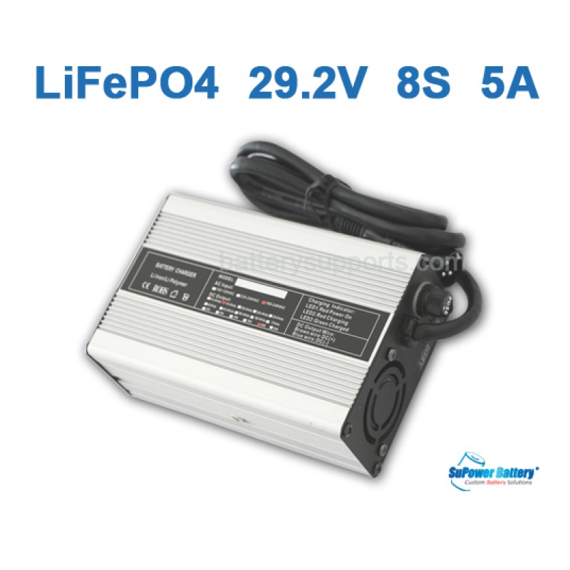 24V 29.2V 5A LiFePo4 Battery Charger 8S 8x 3.2V LiFe LFP Charger