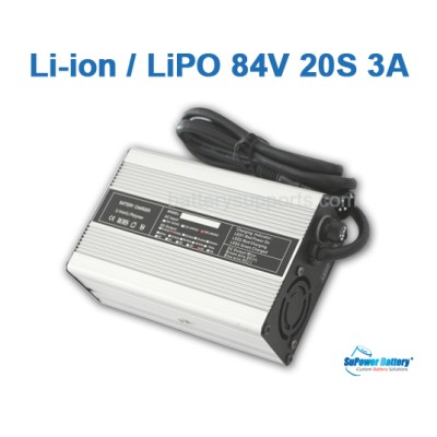 72V 74V 84V 3A Lithium ion LiPO Battery Charger 20S 20x 3.6V