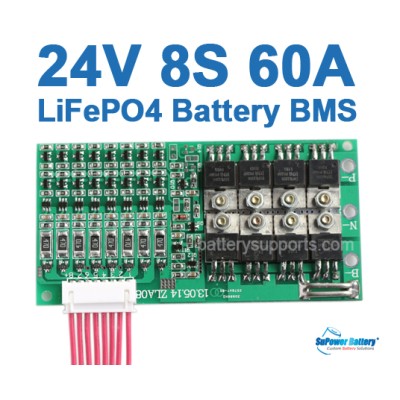 24V 25.6V 8S 60A 8x 3.2V LiFePo4 Battery BMS LFP PCM SMT System
