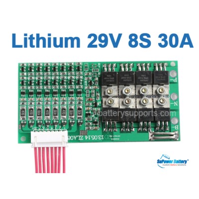 28V 29V 30V 30A 8x 3.6V 8S Lithium ion Li-PO Battery BMS PCM PCB