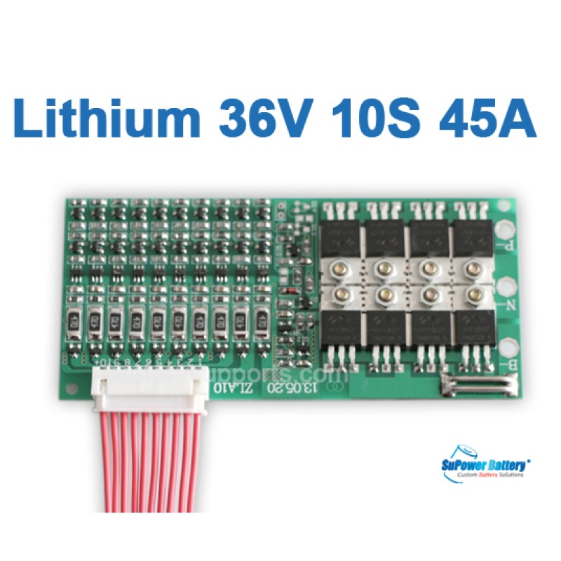 36V 37V 42V 10S 45A 10x 3.6V Lithium ion LiPolymer Battery BMS