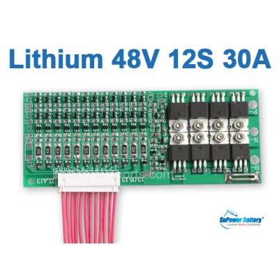 44V 48V 50.4V 12S 30A 12x 3.6V Lithium ion LiPolymer Battery BMS