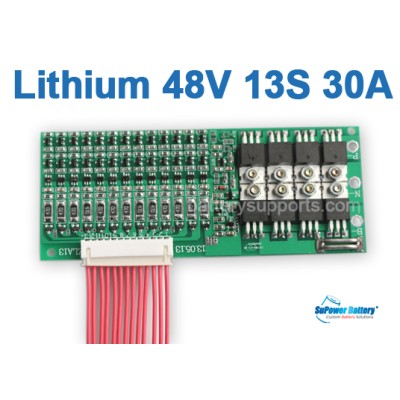 48V 54.6V 13S 30A 13x 3.6V Lithium ion LiPolymer Battery BMS PCB