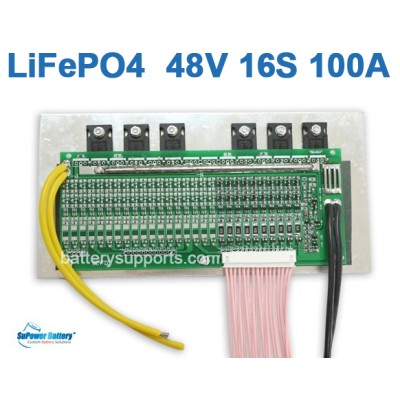 48V 100A 16S 16x 3.2V LiFePo4 Battery BMS LFP PCB PCM SMT System