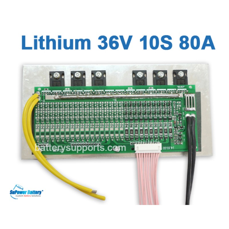 36V 37V 42V 10S 80A 10x 3.6V Lithium ion LiPolymer Battery BMS