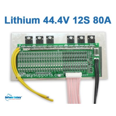 44V 48V 50.4V 12S 80A 12x 3.6V Lithium ion LiPolymer Battery BMS