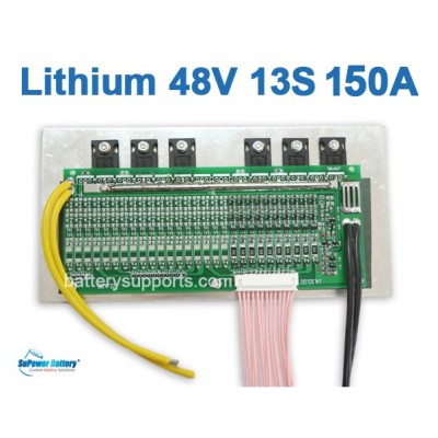 48V 54.6V 13S 150A 13x3.6V Lithium ion LiPolymer Battery BMS PCB