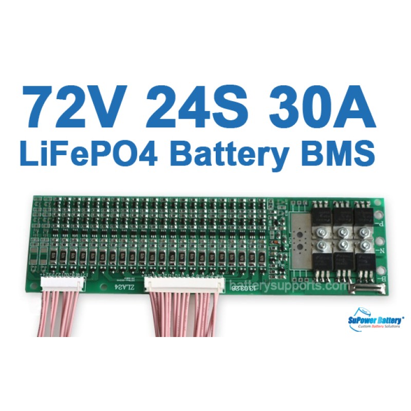 72V 30A 24S 24x 3.2V LiFePo4 Battery BMS LFP PCB PCM SMT System