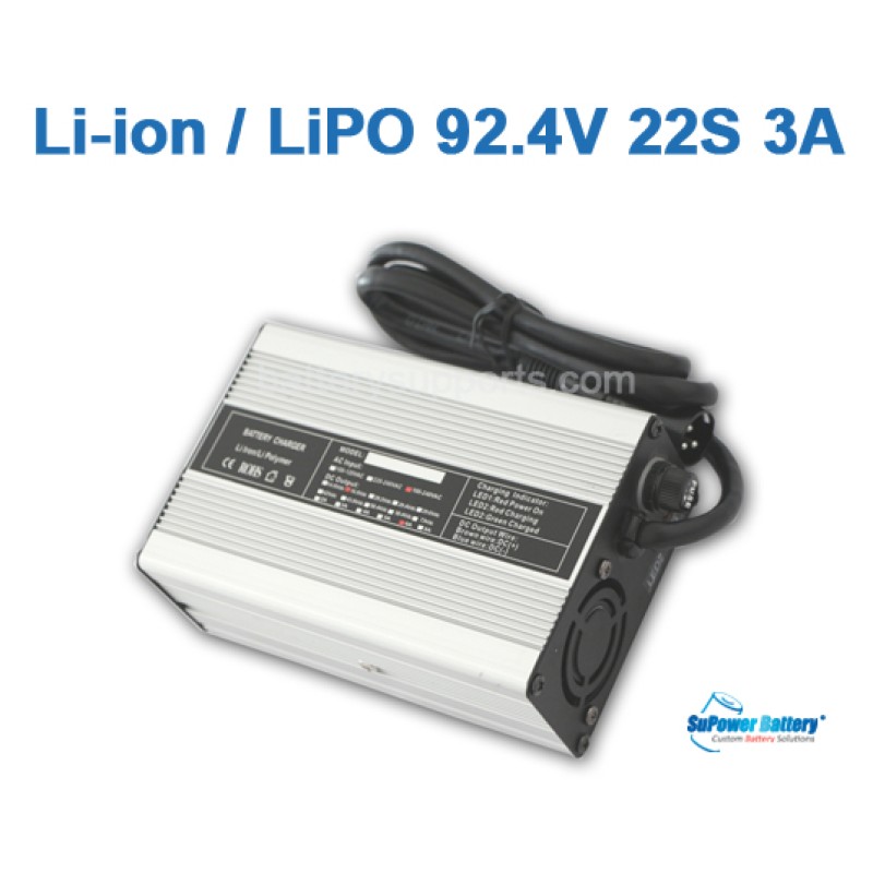 92.4V 81V 80V 3A Lithium ion LiPO Battery Charger 22S 22x 3.6V