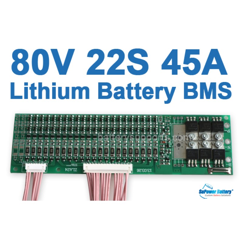 80V 92.4V 22S 45A 22x 3.6V Lithium ion Li-ion Li-Po Battery BMS