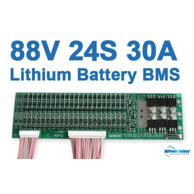 80V 92.4V 24S 30A 24x 3.6V Lithium ion Li-ion Li-Po Battery BMS