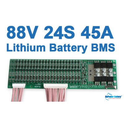 80V 92.4V 24S 45A 24x 3.6V Lithium ion Li-ion Li-Po Battery BMS