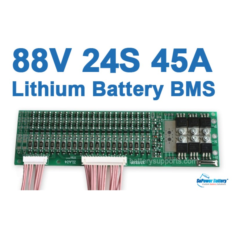 80V 92.4V 24S 45A 24x 3.6V Lithium ion Li-ion Li-Po Battery BMS