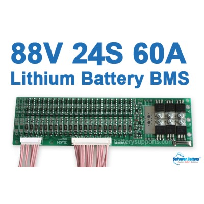 80V 92.4V 24S 60A 24x 3.6V Lithium ion Li-ion Li-Po Battery BMS