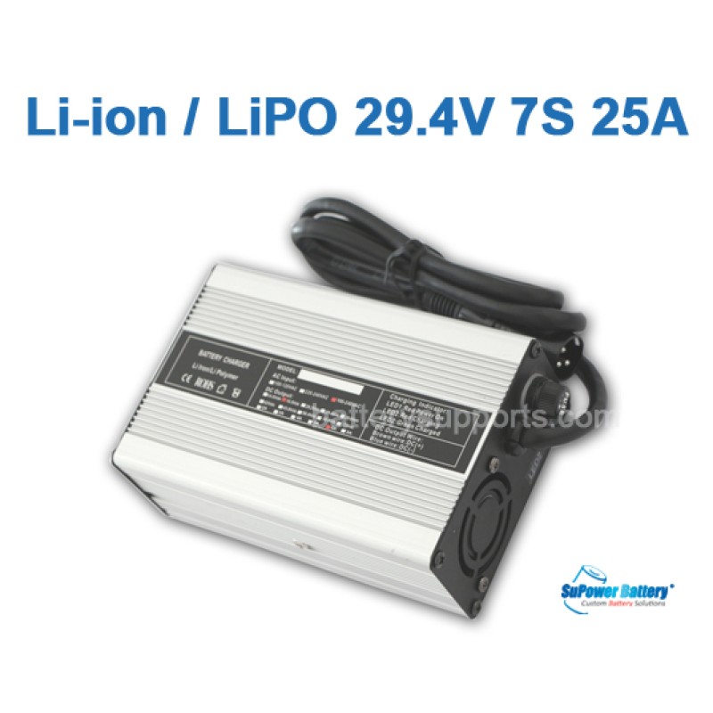 24V 29.4A 25A Lithium ion Battery Charger 7S 7x 3.6V Lion LiPO