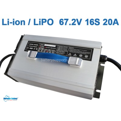 60V 67.2V 57V 20A Lithium ion LiPO Battery Charger 16S 16x 3.6V