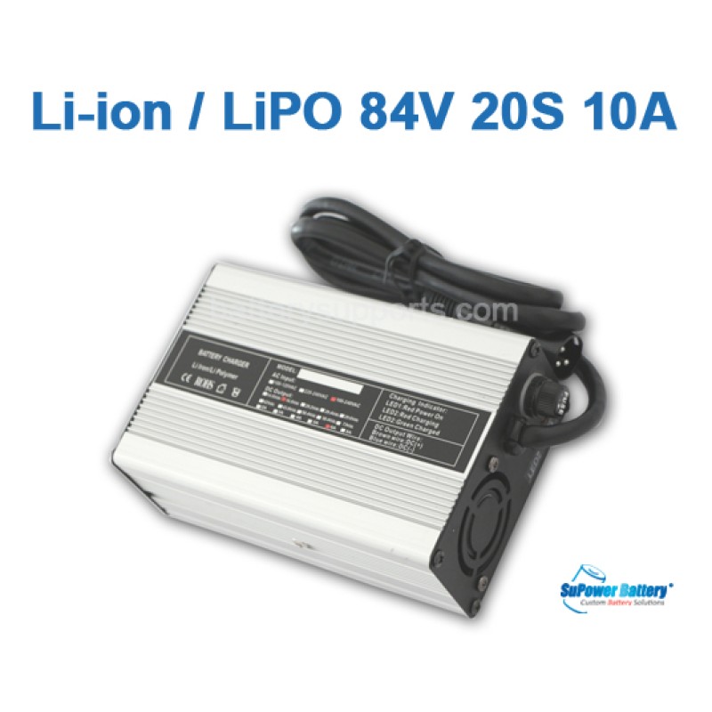 72V 74V 84V 10A Lithium ion LiPO Battery Charger 20S 20x 3.6V