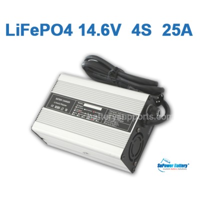 12V 14.6V 25A LiFePo4 Battery Charger 4S 4x 3.2V LFP Charger