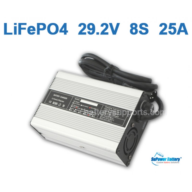 24V 29.2V 25A LiFePo4 Battery Charger 8S 8x 3.2V LiFe Charger