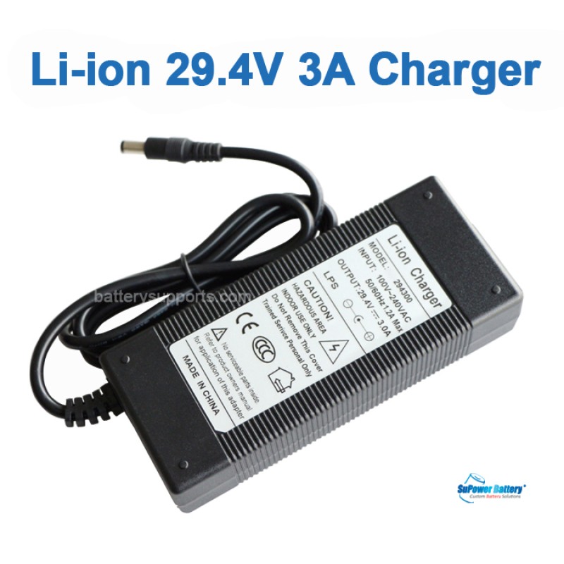 Li-ion Li-Po 25.9V 29.4V 3A 7S Wall Socket Battery Charger AC DC