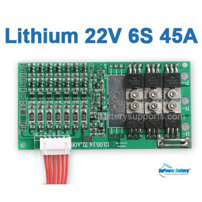 22V 24V 6S 45A 6x 3.6V Lithium ion LiPo Battery BMS PCM PCB