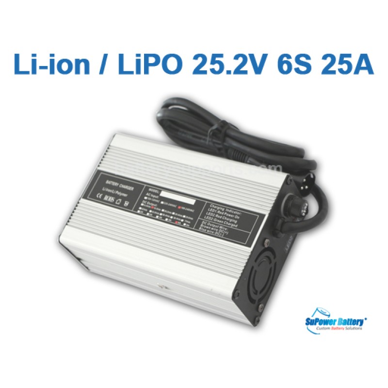 22V 25.2A 25A Lithium ion Battery Charger 6S 6x 3.6V Lion LiPO