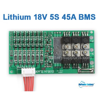 18V 21V 5S 45A 5x 3.6V Lithium ion LiPo Battery BMS PCM SMT