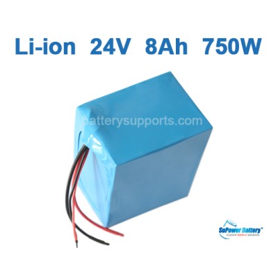 24V 8Ah 500W - 750W EV E-Bike Lithium Ion Battery Pack with BMS