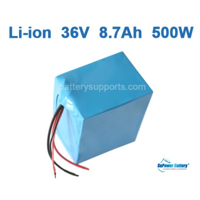 36V 8.7Ah 500W EV E-Bike Lithium Ion Battery Pack w/ BMS