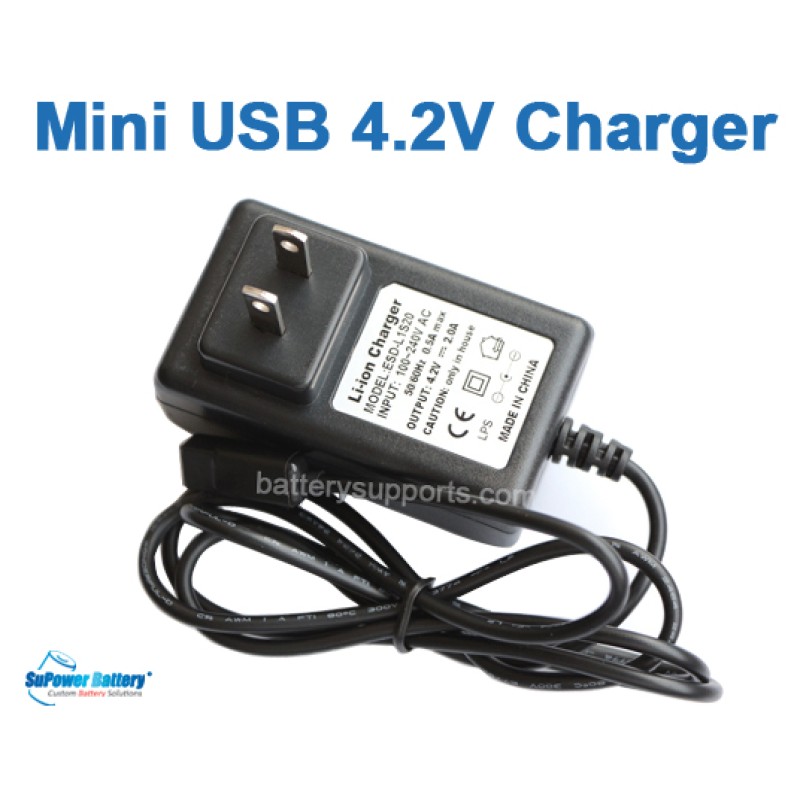 Li-ion GPS Tracker Mini USB 4.2V 2A Wall Socket Battery Charger