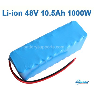 48V 54.6V 10.5Ah 30A 1000W Lithium Li-ion EV Battery Pack w/ BMS