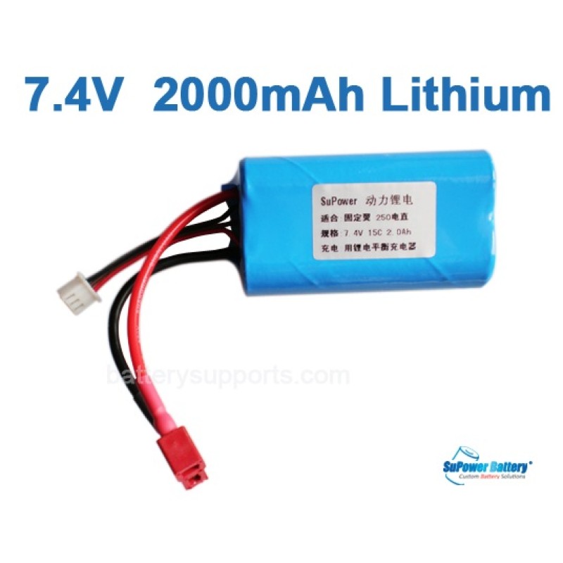 Fixed-wing R/C Helicopter Battery 7.4V 2000mAh Lithium ion