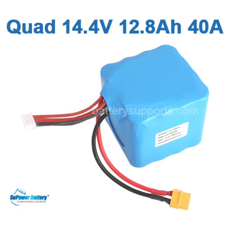 Quad 14.4V 14.8V 12800mAh 40A 4S4P Max. 40A  Drone Battery Pack