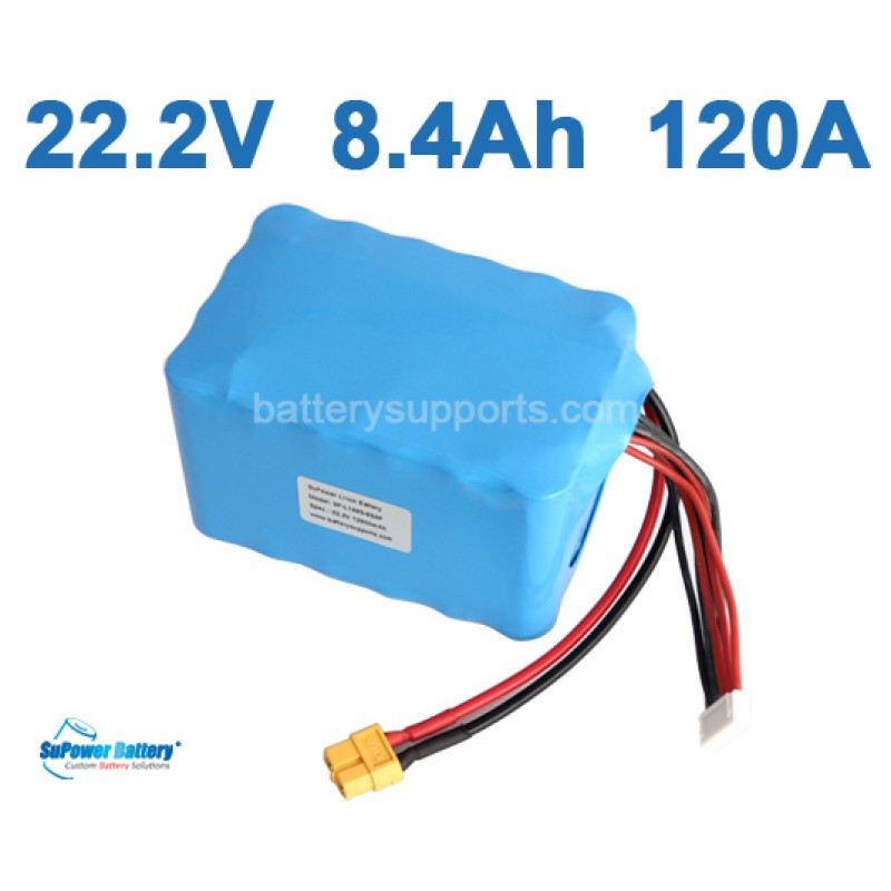 22.2V 24V 8400Ah 120A 6S4P US18650VTC4 High Drain Battery Pack