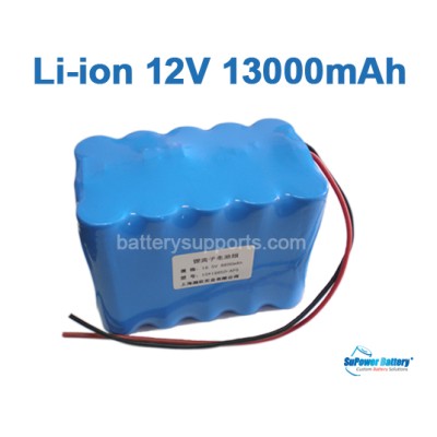 10.8V 11.1V 12V 13Ah 3S5P Lithium ion Li-ion LiMnO2 Battery Pack