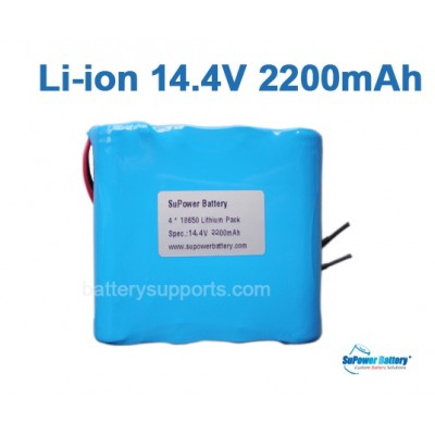 14.4V 14.8V 4* 18650 2200mAh 4S Lithium ion Li-ion Battery Pack