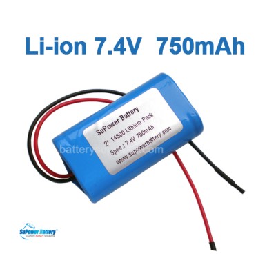 7.4V 7.2V AA 2* 14500 750mAh 2S Lithium ion Li-ion Battery Pack