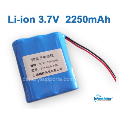3.6V 3.7V AA 3* 14500 2250mAh 3P Lithium ion Li-ion Battery Pack