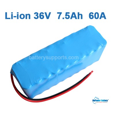 36V  37V  42V  7.5Ah  60A  7500mAh Lithium Li-ion Battery Pack
