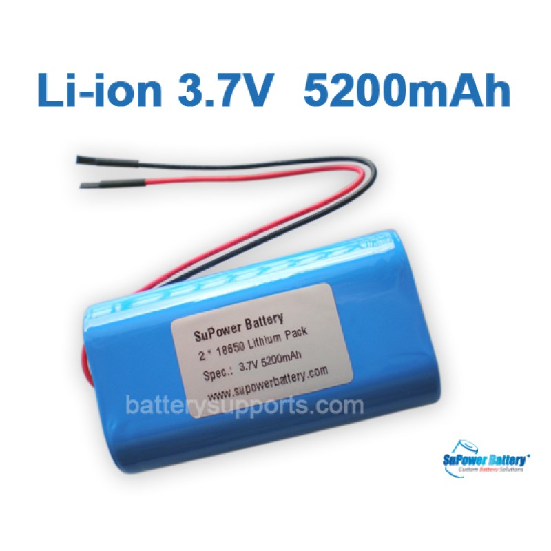 3.6V 3.7V 2* 18650 5200mAh 2P Lithium ion Li-ion Battery Pack