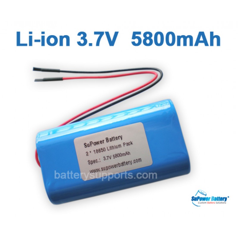 3.6V 3.7V 2* 18650 5800mAh 2P Lithium ion Li-ion Battery Pack