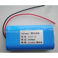 3.6V 3.7V 2* 18650 5800mAh 2P Lithium ion Li-ion Battery Pack