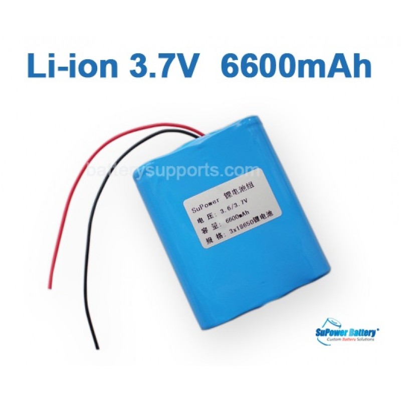 3.6V 3.7V 3* 18650 6600mAh 3P Lithium ion Li-ion Battery Pack