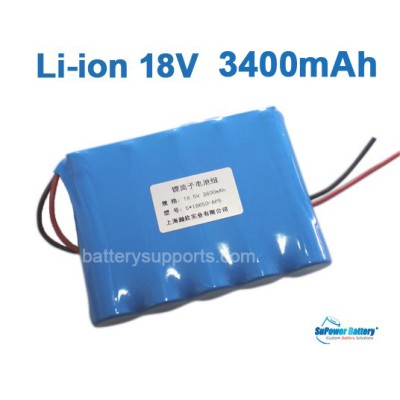 18V 21V 5*18650 3400mAh 5S Lithium ion Li-ion Battery Pack