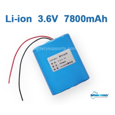 3.6V 3.7V 3* 18650 7800mAh 3P Lithium ion Li-ion Battery Pack