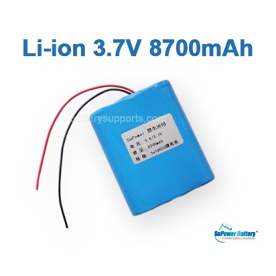 3.6V 3.7V 3* 18650 8700mAh 3P Lithium ion Li-ion Battery Pack